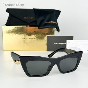 BRAND NEW D&G DG4435 501/87 Black Grey Cat Eye Women Sunglasses